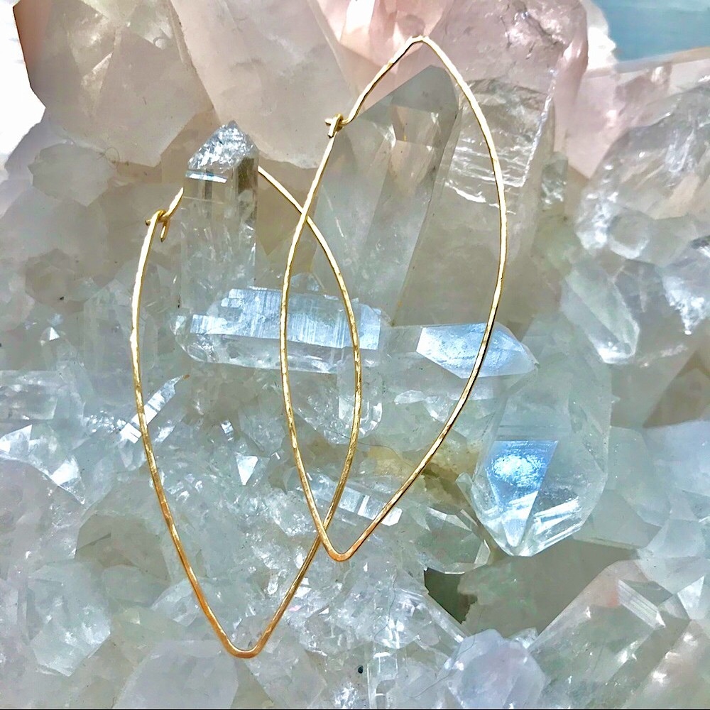 ✨Gold Artisan Made Marquis Earrings✨ - Picture 5 of 5